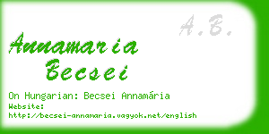 annamaria becsei business card